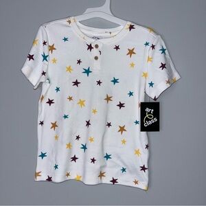 Art Class Multicolor Star Print White Tee